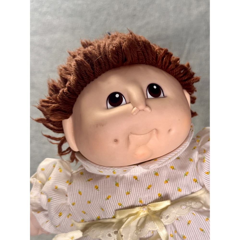 Vintage Martha Nelson Thomas Doll Baby Soft Sculpture Brown Yarn Hair 18"
